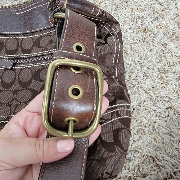 Coach Signature Canvas & Leather Hobo Crossbody - Picture 6 of 6